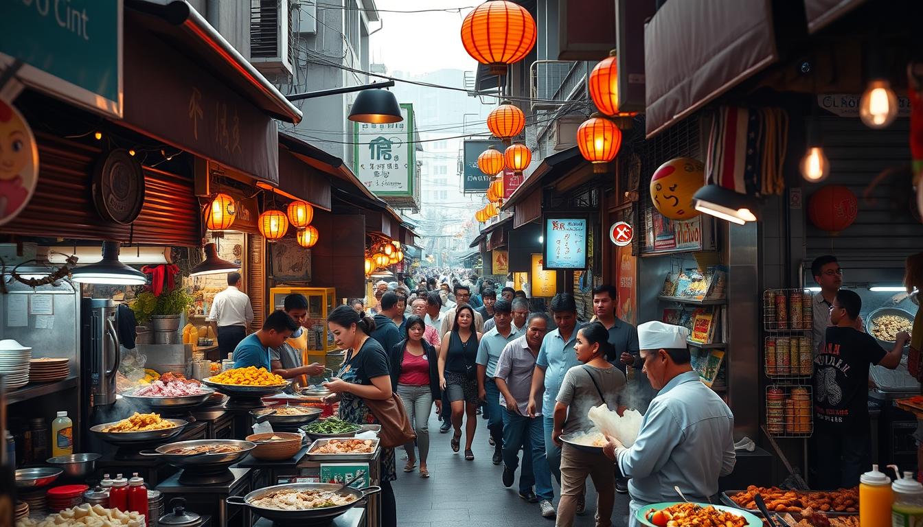 Asian street food markets