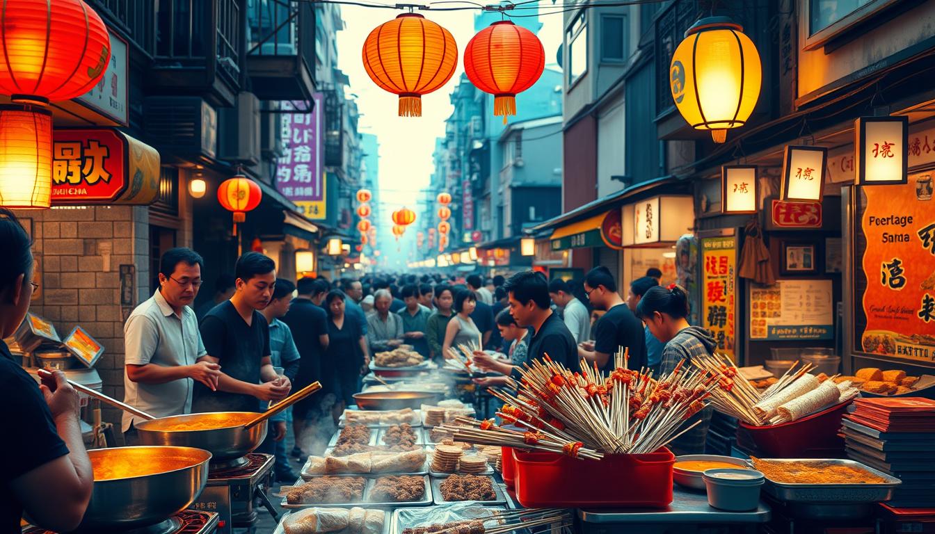 Asian street food scene