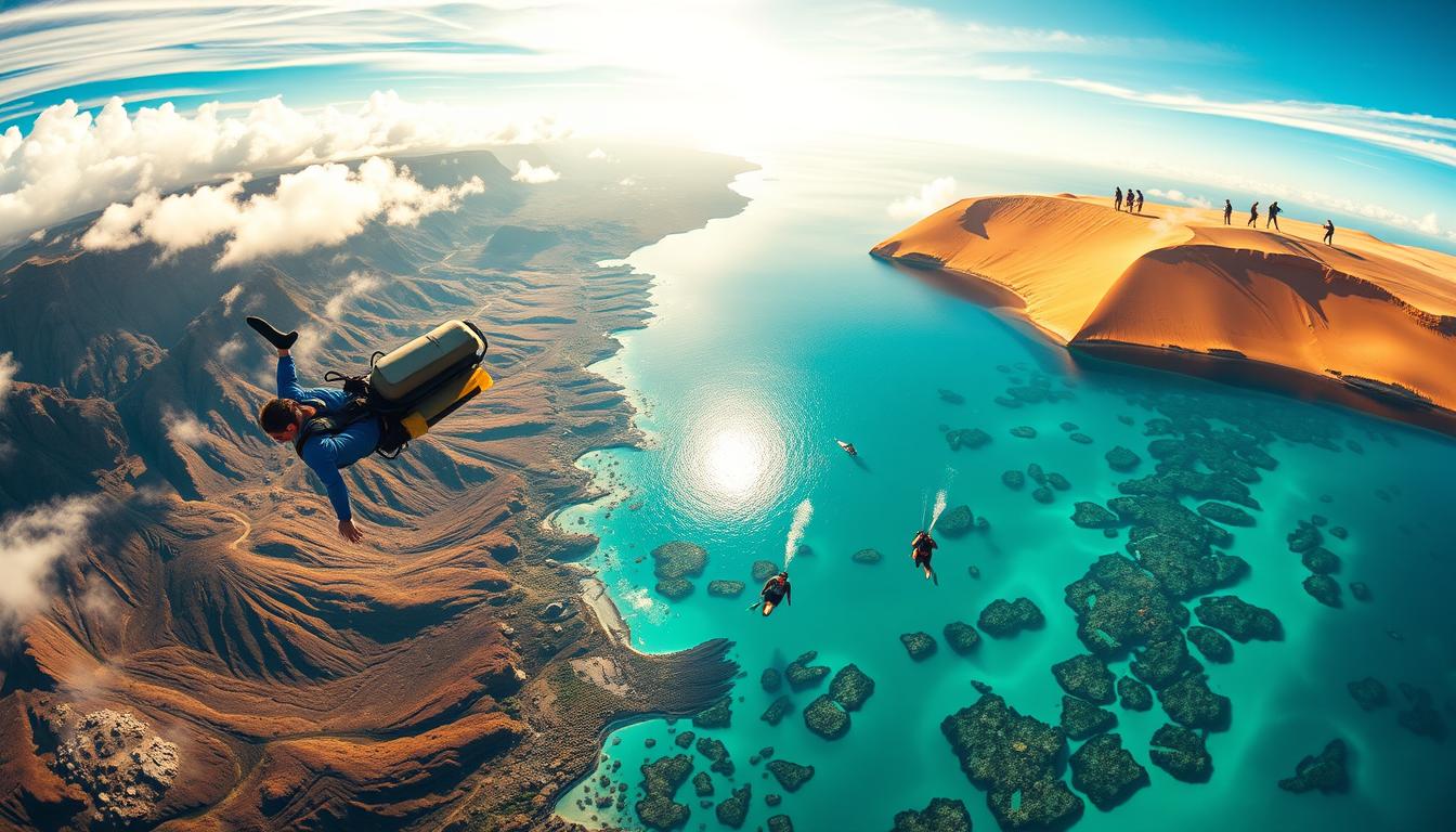 Skydiving scuba and sandboarding extreme travel stories