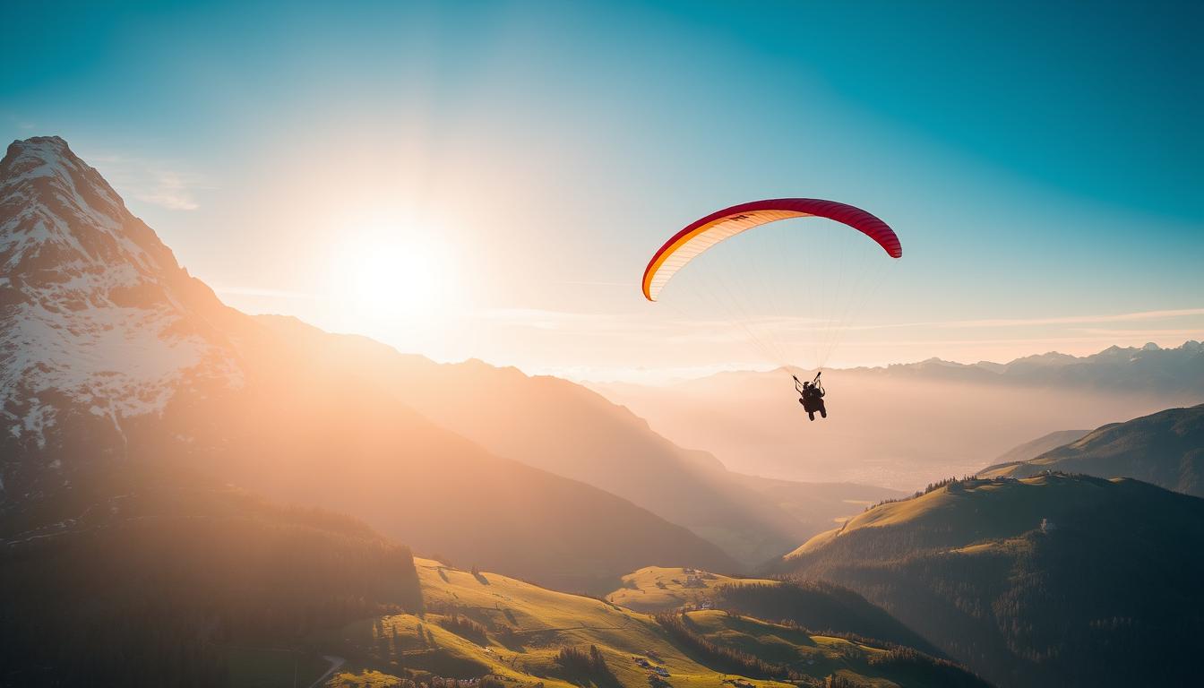 paragliding in the swiss alps