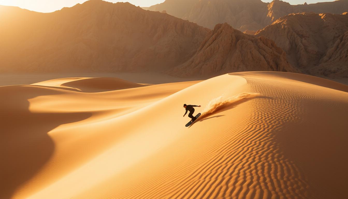 sandboarding in Peru desert