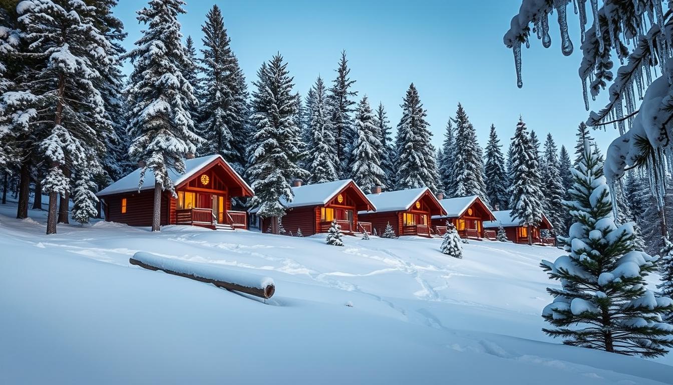 winter cabins in Minnesota
