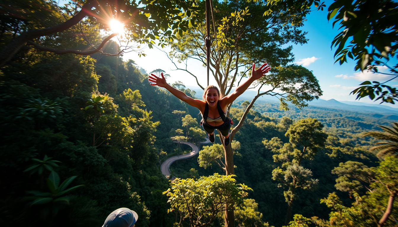 ziplining in Costa Rica